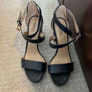 Michael Kors black leather strappy heels
